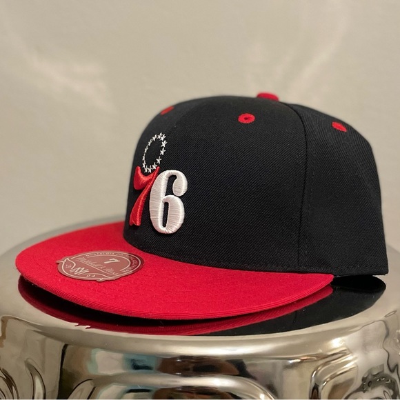 🔔 Philadelphia 76ers Red & Black Wool Fitted - Picture 4 of 8